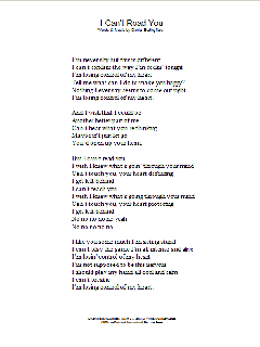I Can't Read You (Download) 