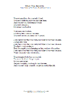 What You Need Is ... (Download) 