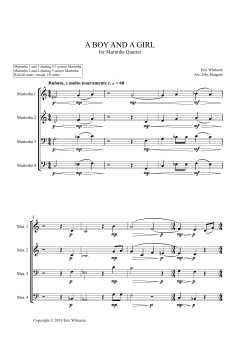A Boy And A Girl for Marimba Quartet von Eric Whitacre (Download) 