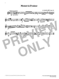 Menuet in D minor from Graded Music for Tuned Percussion, Book II von J. S. Bach (Download) 