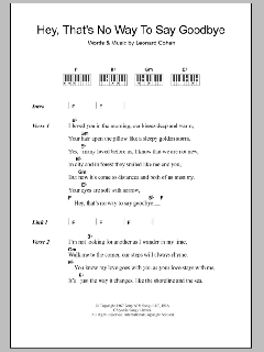 Hey, That's No Way To Say Goodbye von Leonard Cohen (Download) 