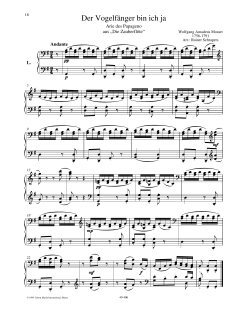 Der Vogelfanger Bin Ich Ja von Wolfgang Amadeus Mozart (Download) 