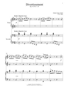 Divertissement, Op. 18, No. 1 von Johann Anton André (Download) 