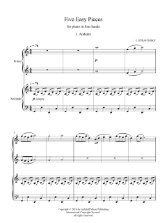 Five Easy Pieces for piano in four hands, No. 1: Andante von Igor Strawinsky (Download) 
