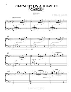 Rhapsody On A Theme Of Paganini, Variation XVIII von Sergei Rachmaninow (Download) 