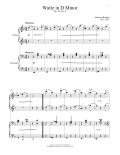 Waltz In D Minor, Op. 39, No. 9 von Johannes Brahms (Download) 