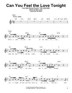 Can You Feel The Love Tonight von Elton John (Download) 