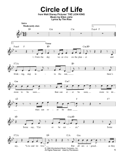 Circle Of Life von Elton John (Download) 