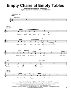 Empty Chairs At Empty Tables von Alain Boublil (Download) 