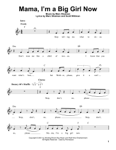 Mama, I'm A Big Girl Now von Marc Shaiman (Download) 