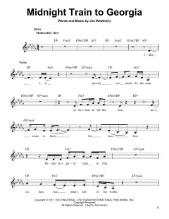 Midnight Train To Georgia von Jim Weatherly (Download) 