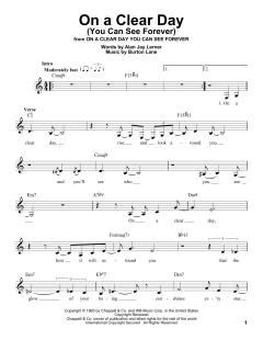 On A Clear Day von Burton Lane (Download) 