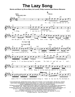 The Lazy Song von Bruno Mars (Download) 