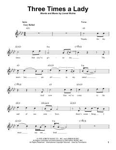 Three Times A Lady von Lionel Richie (Download) 