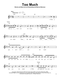 Too Much von Elvis Presley (Download) 