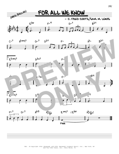 For All We Know [Reharmonized version] von Sam M. Lewis (Download) 