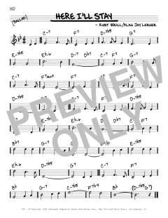 Here I'll Stay von Kurt Weill (Download) 