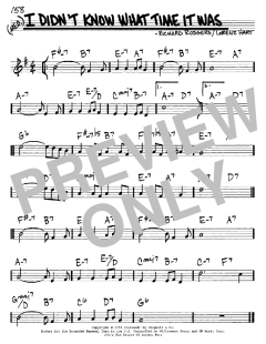I Didn't Know What Time It Was von Richard Rodgers (Download) 