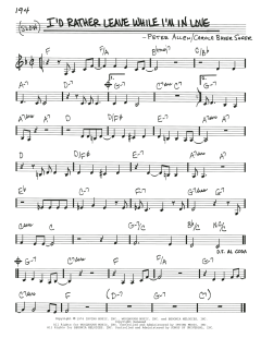 I'd Rather Leave While I'm In Love von Peter Allen (Download) 