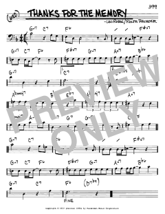 Thanks For The Memory von Ralph Rainger (Download) 