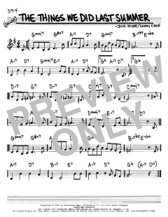 The Things We Did Last Summer von Sammy Cahn (Download) 