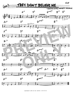 They Didn't Believe Me von Jerome Kern (Download) 