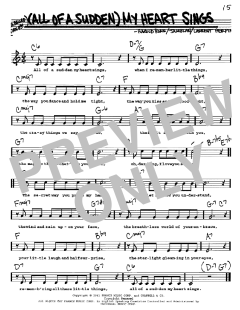 (All Of A Sudden) My Heart Sings von Harold Rome (Download) 