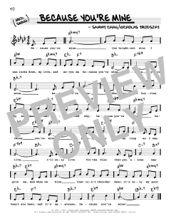Because You're Mine von Sammy Cahn (Download) 