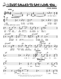 I Just Called To Say I Love You von Stevie Wonder (Download) 