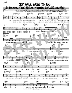 It Will Have To Do Until The Real Thing Comes Along von Sammy Cahn (Download) 