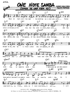 One Note Samba von Antonio Carlos Jobim (Download) 