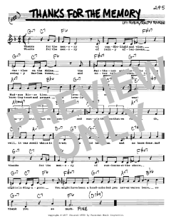 Thanks For The Memory von Ralph Rainger (Download) 