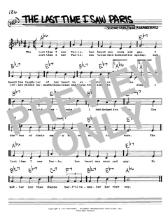 The Last Time I Saw Paris von Jerome Kern (Download) 