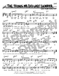 The Things We Did Last Summer von Sammy Cahn (Download) 