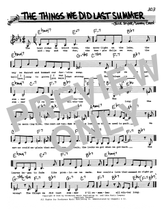 The Things We Did Last Summer von Jule Styne (Download) 