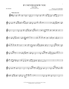 If I Never Knew You von Alan Menken (Download) 