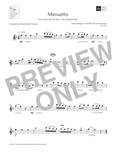 Menuetto from Sonata for the Harp von Joseph Bologne (Download) 