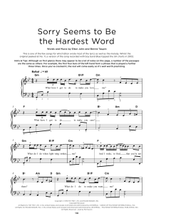 Sorry Seems To Be The Hardest Word von Elton John (Download) 