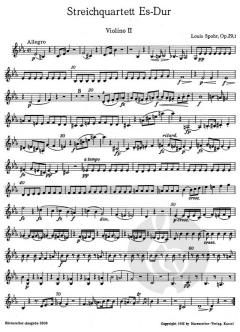 Streichquartett Es-Dur op. 29/1 von Louis Spohr (Download) 