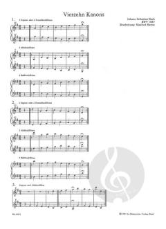14 Kanons über die ersten acht Fundamentalnoten der Aria aus den "Goldberg-Variationen" von Johann Sebastian Bach (Download) 