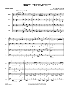 Boccherini Minuet - Full Score von Luigi Boccherini (Download) 