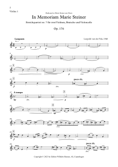 In Memoriam Marie Steiner Op. 176 - Violin 1 von Leopold van der Pals (Download) 