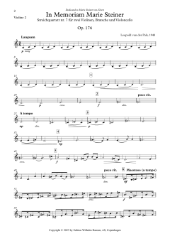 In Memoriam Marie Steiner Op. 176 - Violin 2 von Leopold van der Pals (Download) 