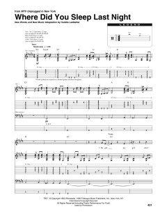 Where Did You Sleep Last Night (Download) 