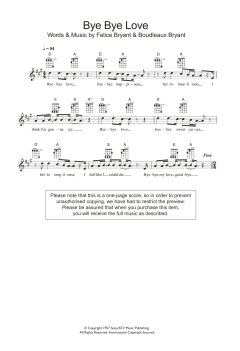 Bye Bye Love von The Everly Brothers (Download) 