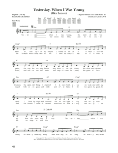 Yesterday, When I Was Young (Download) 