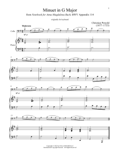 Minuet In G Major, BWV Anh. 114 von Christian Petzold (Download) 