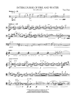 Intercourse Of Fire And Water For Solo Cello von Tan Dun (Download) 