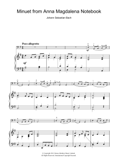 Minuet in G Major von Johann Sebastian Bach (Download) 