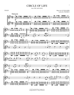 Circle Of Life von Elton John (Download) 
